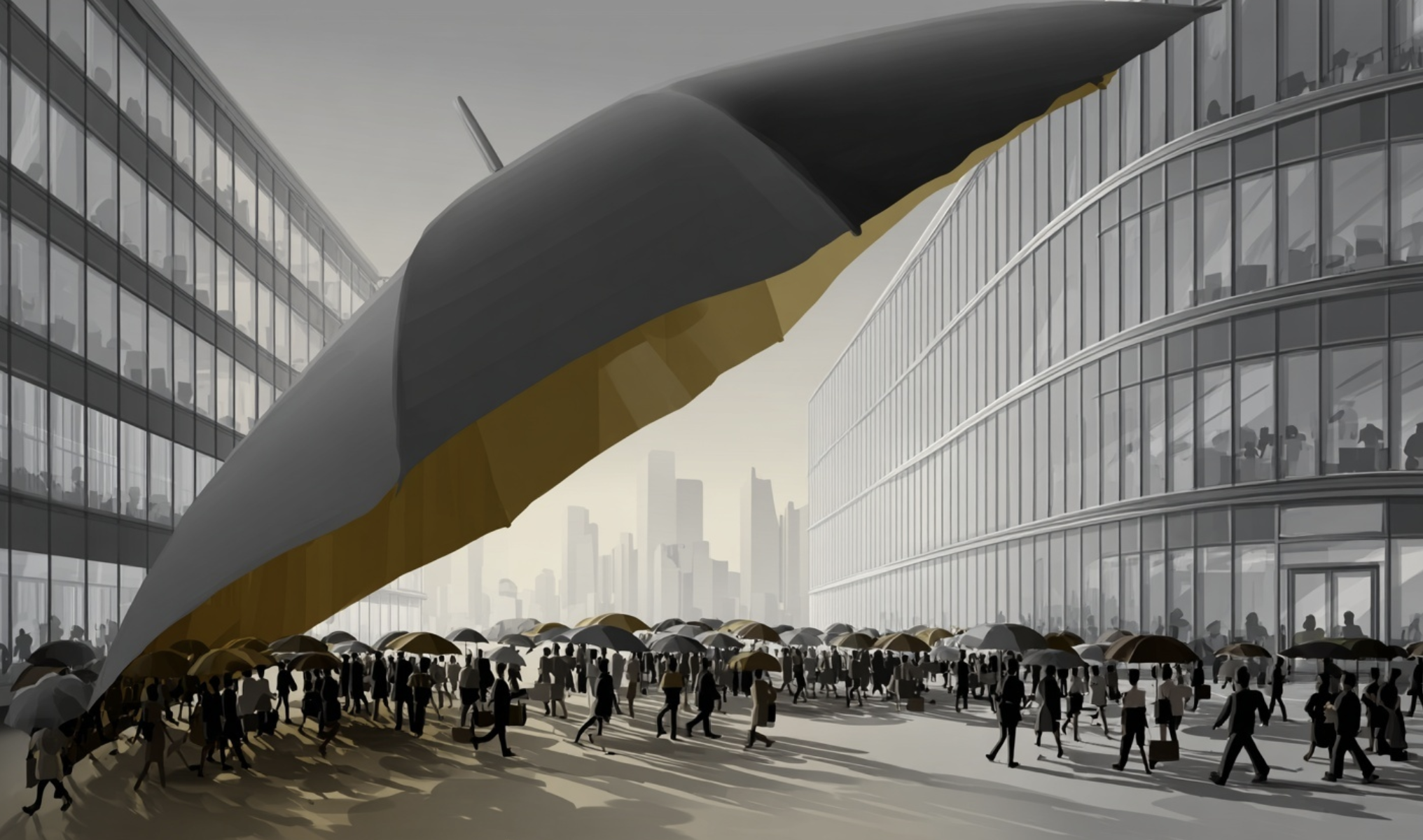 Mention insurance to an AI image generator, you get umbrellas.